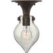 Congress 1 Light 7 inch Oil Rubbed Bronze Foyer Flush Mount Ceiling Light, Retro Glass