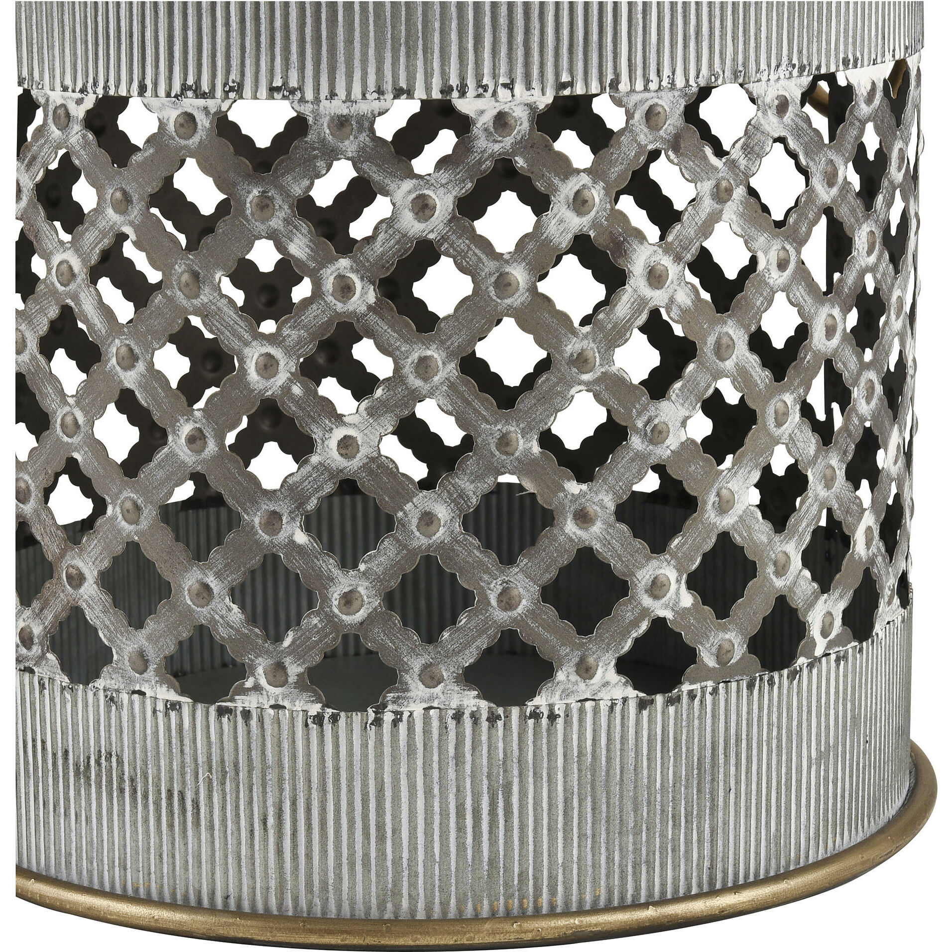 Parla 18 X 18 inch Galvanized with Brown Accent Table, Set of 2