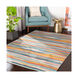 City 67 X 47 inch Aqua/Charcoal/Coral/Mustard/Light Gray/Beige/Taupe Rugs, Rectangle