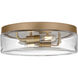Rhett LED 12 inch Satin Brass Flush Mount Ceiling Light