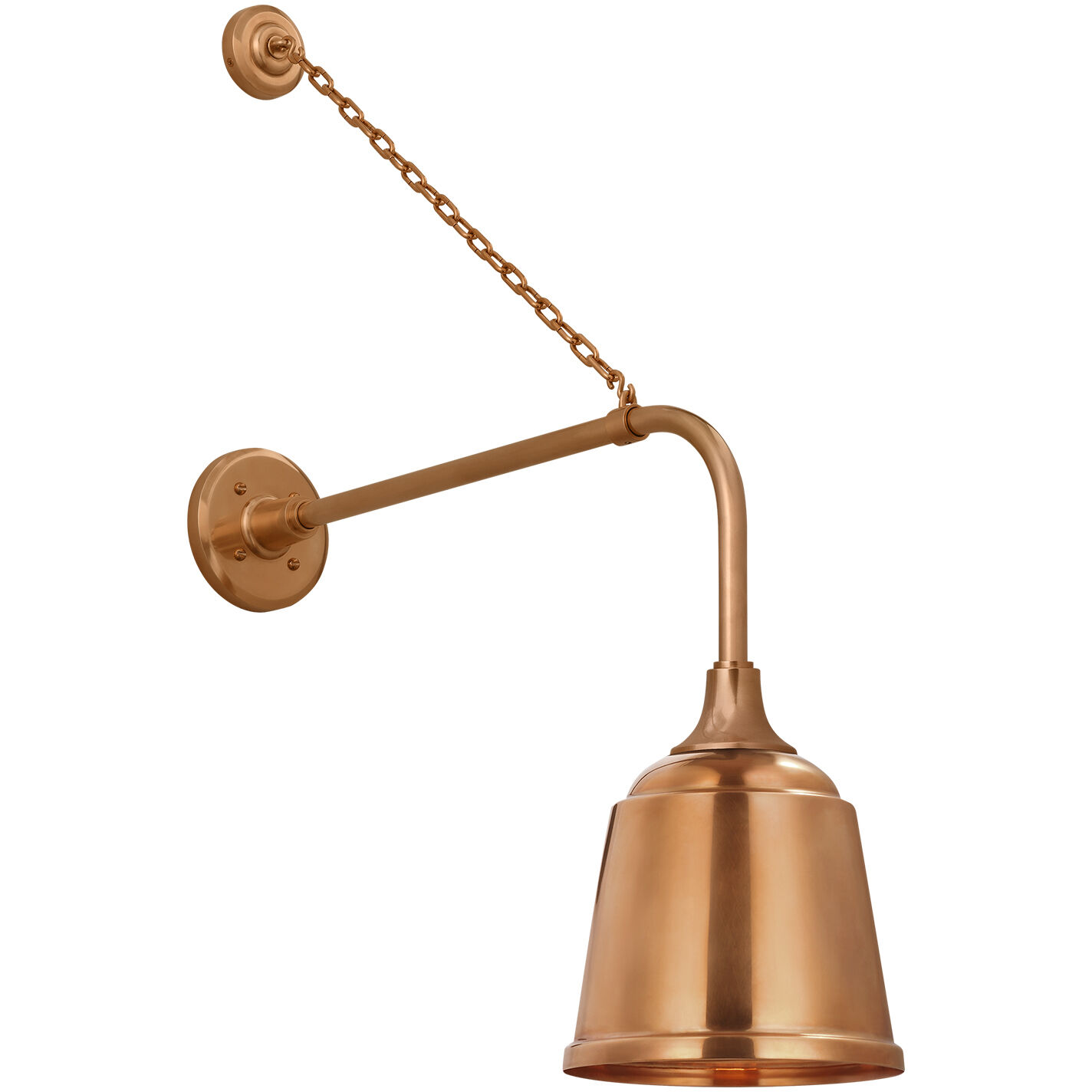 Thomas O'Brien Academy Barn Light LED 31.5 inch Soft Copper Anchored Rex Barn Light in 8" Soft Copper Rockhouse Shade