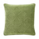 Quilted Cotton Velvet 22 X 22 inch Grass Green Pillow Cover