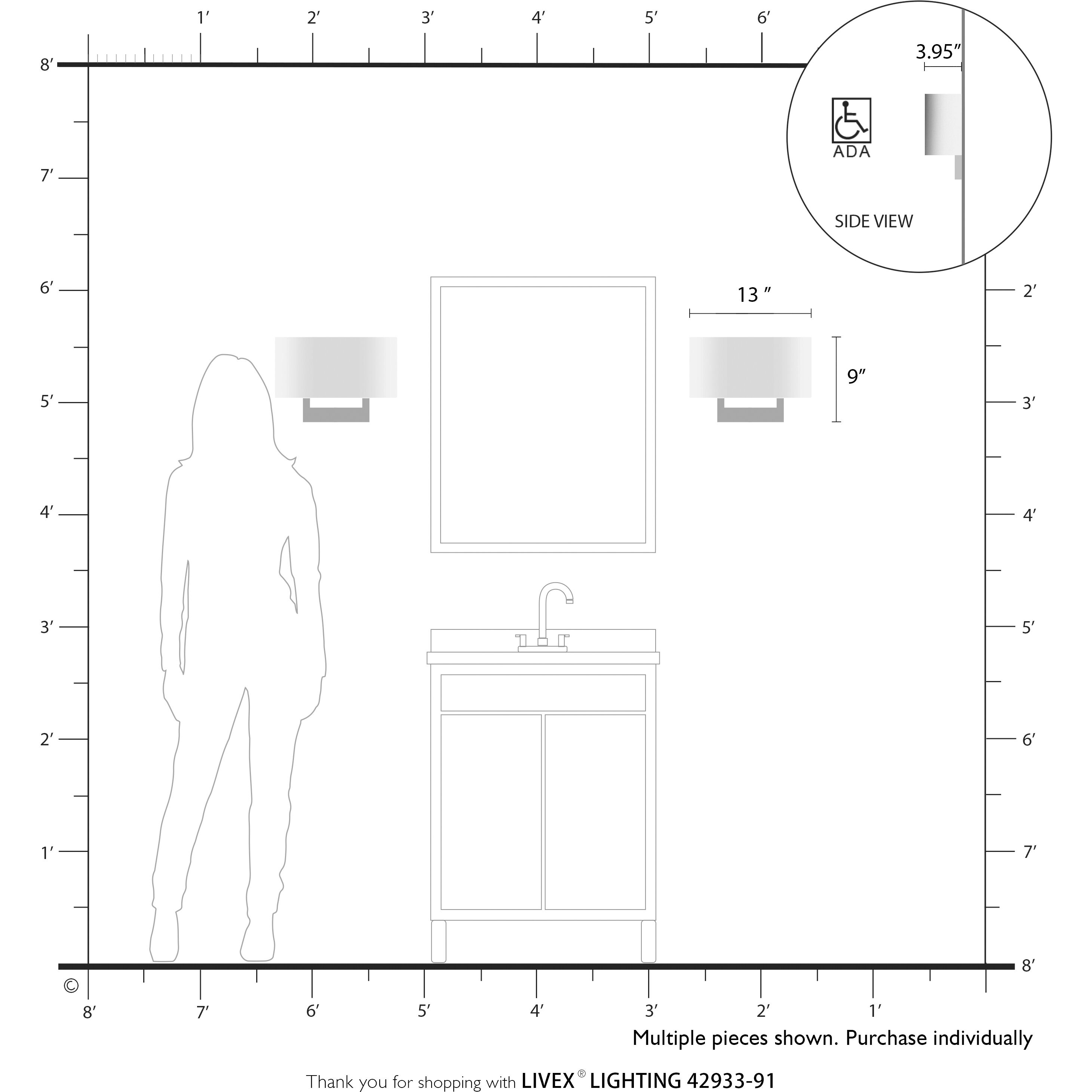 Allison Wall Sconce Wall Light in Brushed Nickel, Medium