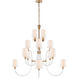 Julie Neill Clarice 16 Light 44.25 inch Clear Acrylic with Antique Brass Chandelier Ceiling Light in Crystal with Antique Brass, Large