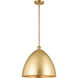 Ballston Dome LED 16 inch Satin Gold Pendant Ceiling Light