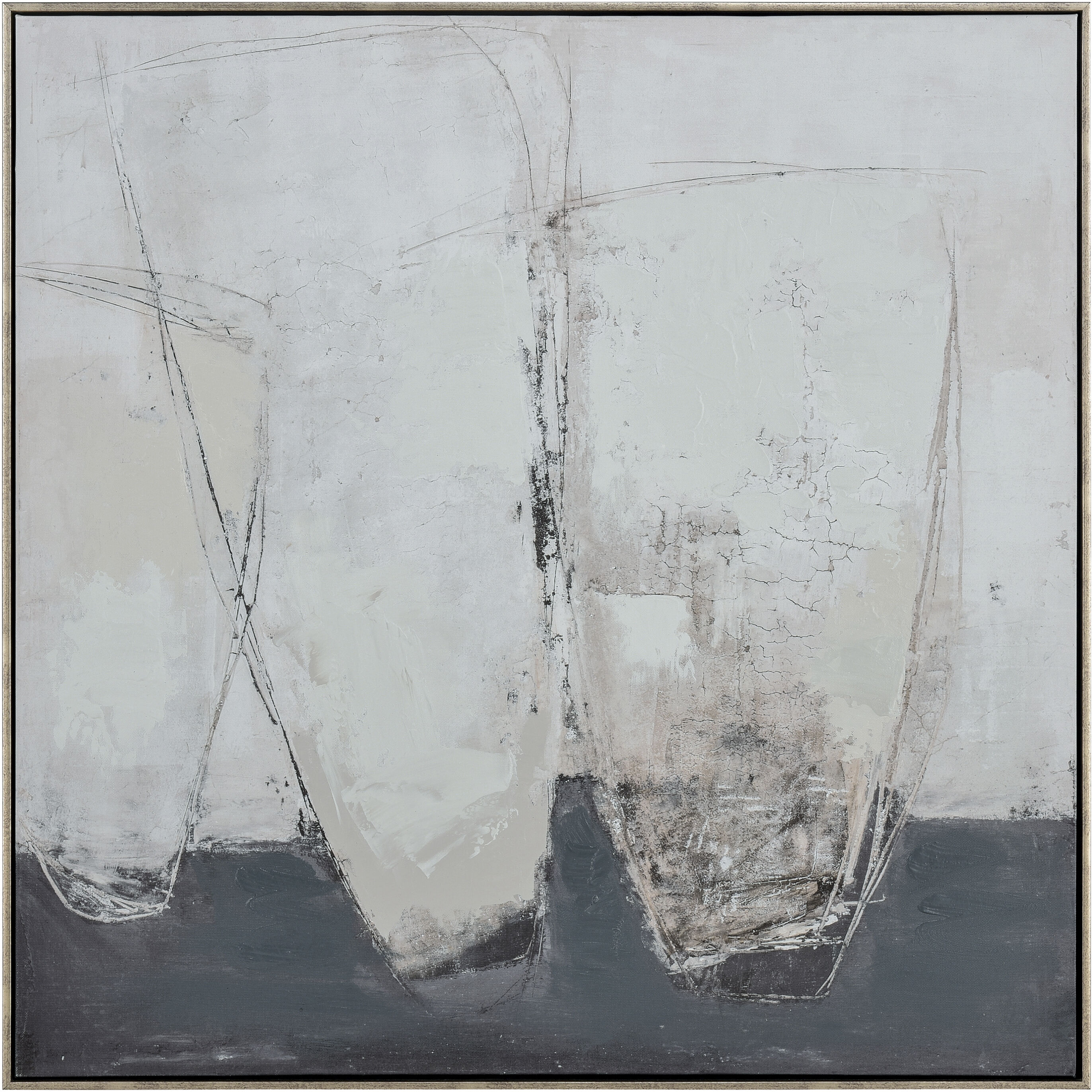 Burgess I Off White with Black and Antique Gold Framed Wall Art, Abstract