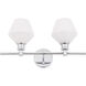 Gene 2 Light 19 inch Chrome Wall sconce Wall Light