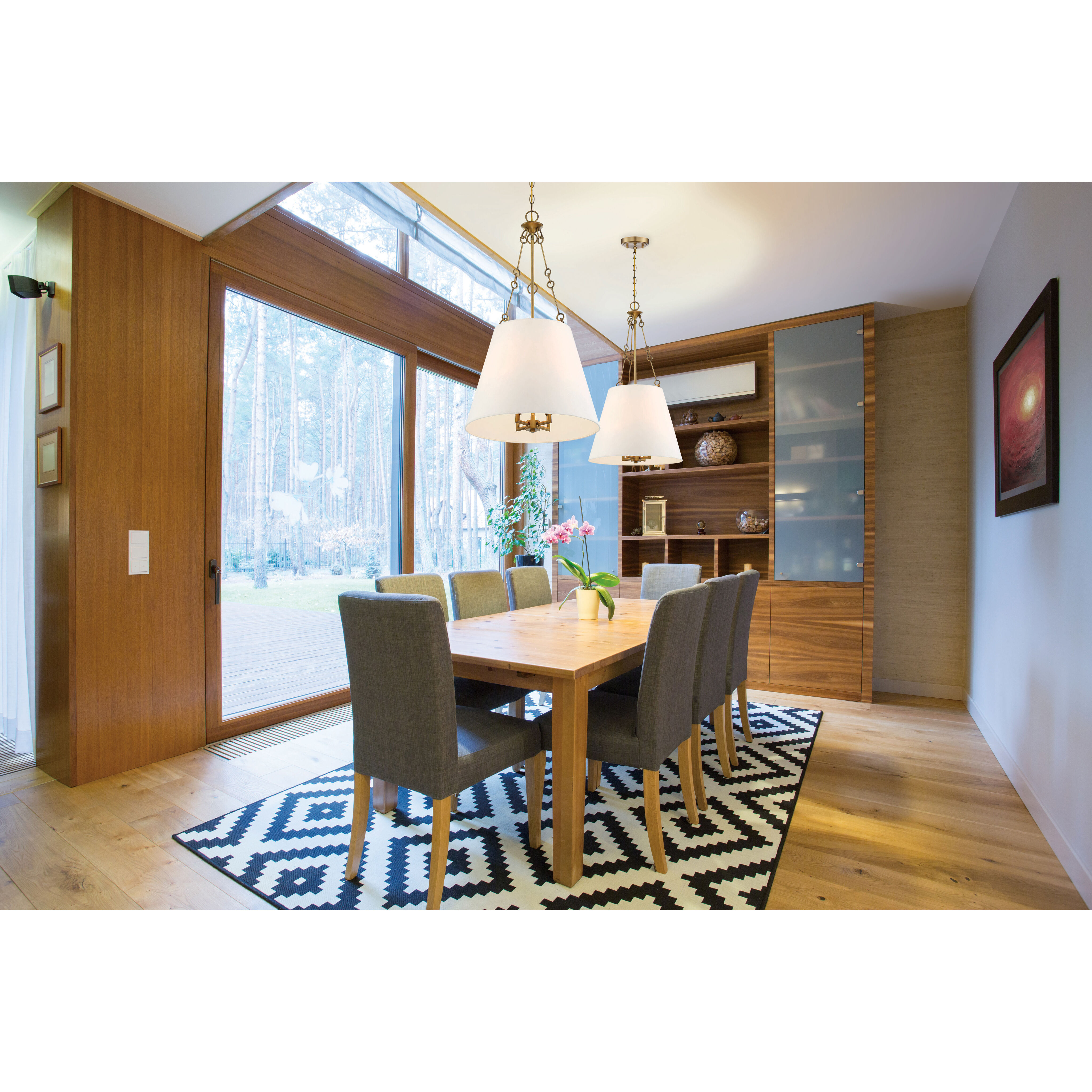 Austin 4 Light 18 inch Warm Brass Pendant Ceiling Light, Essentials