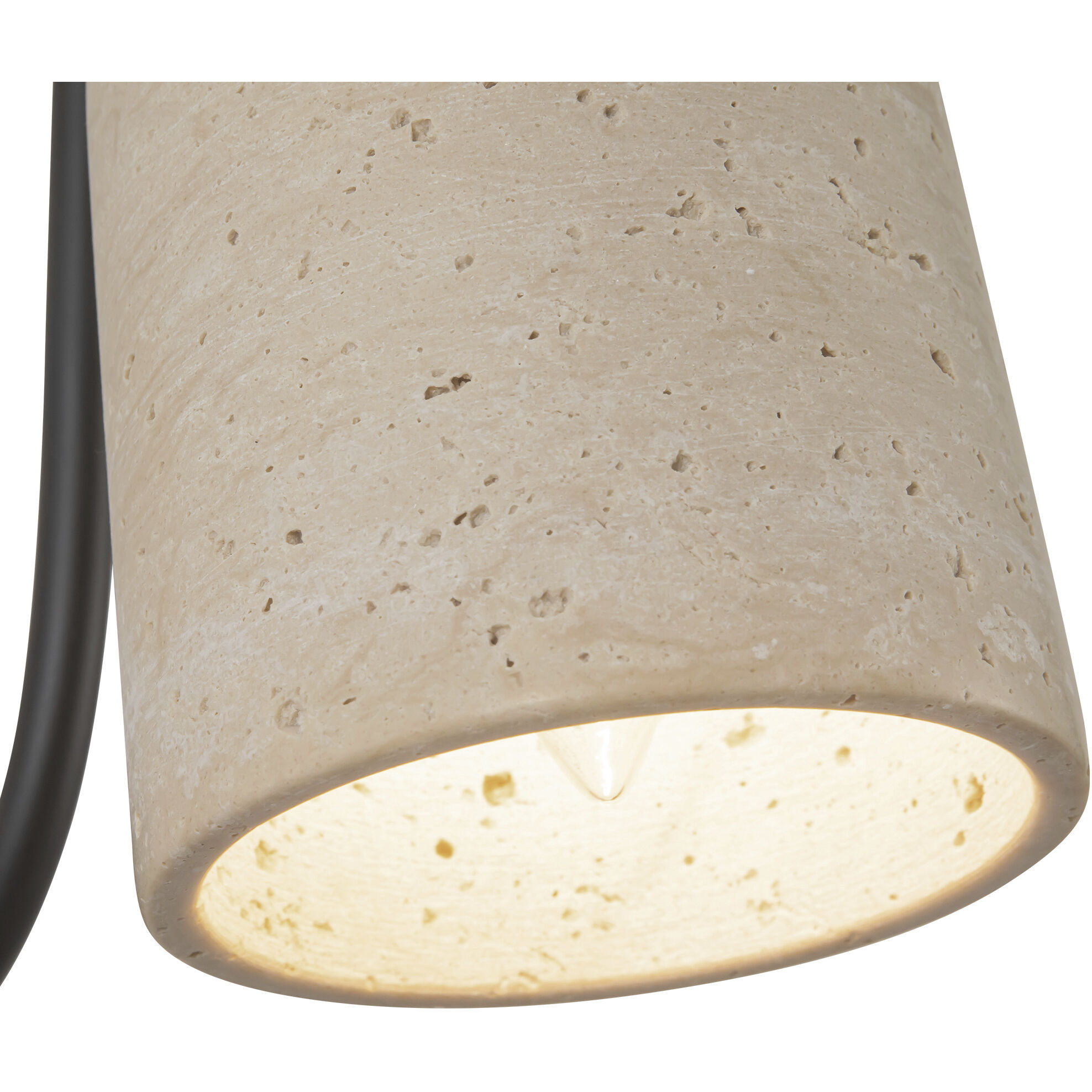 Alora Mood Bromley 1 Light 5 inch Matte Black and Travertine Bath Vanity Light Wall Light