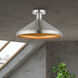 Geneva 1 Light 15 inch Brushed Nickel Semi-Flush Mount Ceiling Light