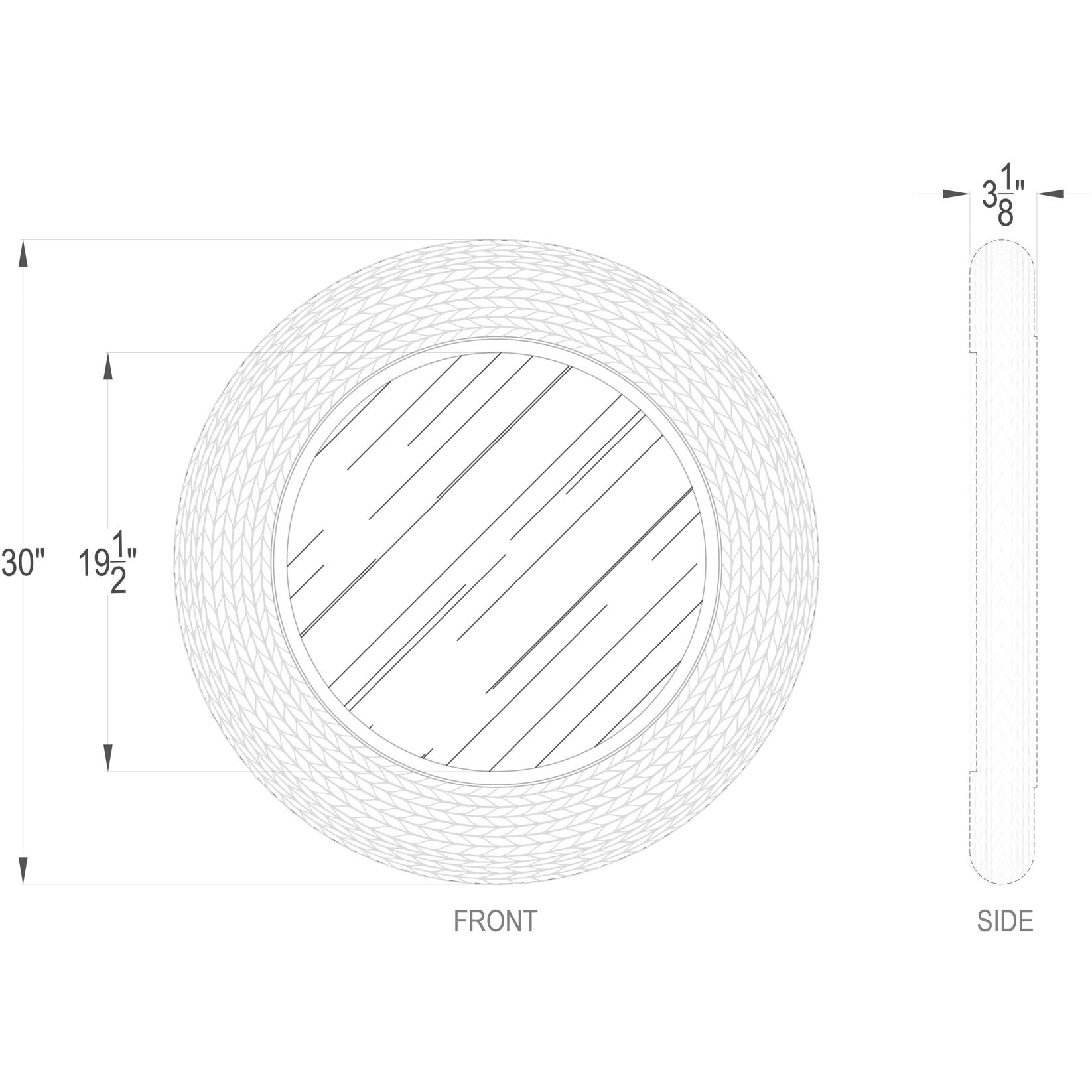 Athena 30.25 X 30.25 inch French Gold with Natural Seagrass Wall Mirror