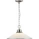 Glass Pendants 1 Light 16.63 inch Brushed Nickel Pendant Ceiling Light