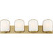 Bishop Crossing 4 Light 34 inch Soft Brass Bath Light Wall Light