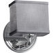 Textile 1 Light 6 inch Polished Chrome ADA Wall Sconce Wall Light in Rectangle, Incandescent, Gray, Rectangle