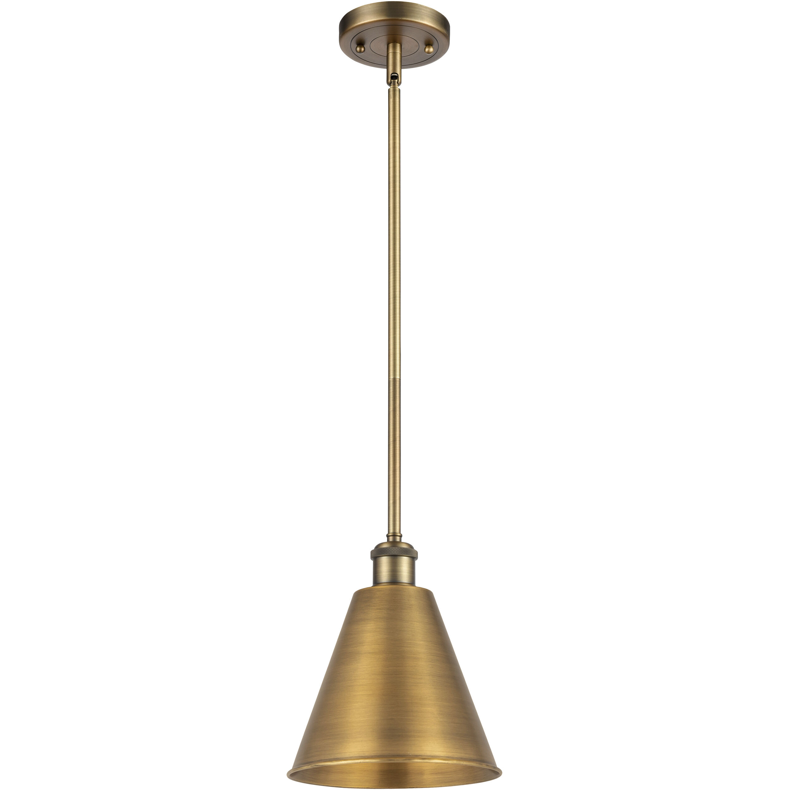 Ballston Cone LED 8 inch Brushed Brass Pendant Ceiling Light