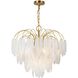 Alessia 10 Light 22.6 inch Brushed Brass and White Chandelier Ceiling Light