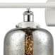 Ballston Urban Bell LED 36 inch White and Polished Chrome Bath Vanity Light Wall Light in Silver Plated Mercury Glass