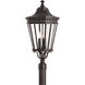 Cotswold Lane 3 Light 27.5 inch Grecian Bronze Outdoor Post Lantern, Large