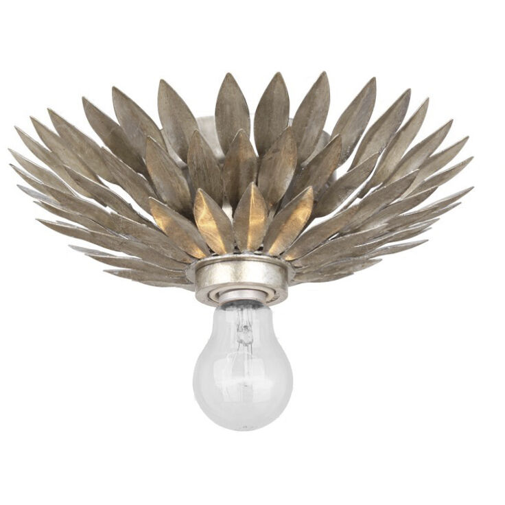 Broche 1 Light 11 inch Antique Silver Flush Ceiling Light