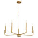 Tempo 6 Light 25 inch Aged Brass Chandelier Ceiling Light