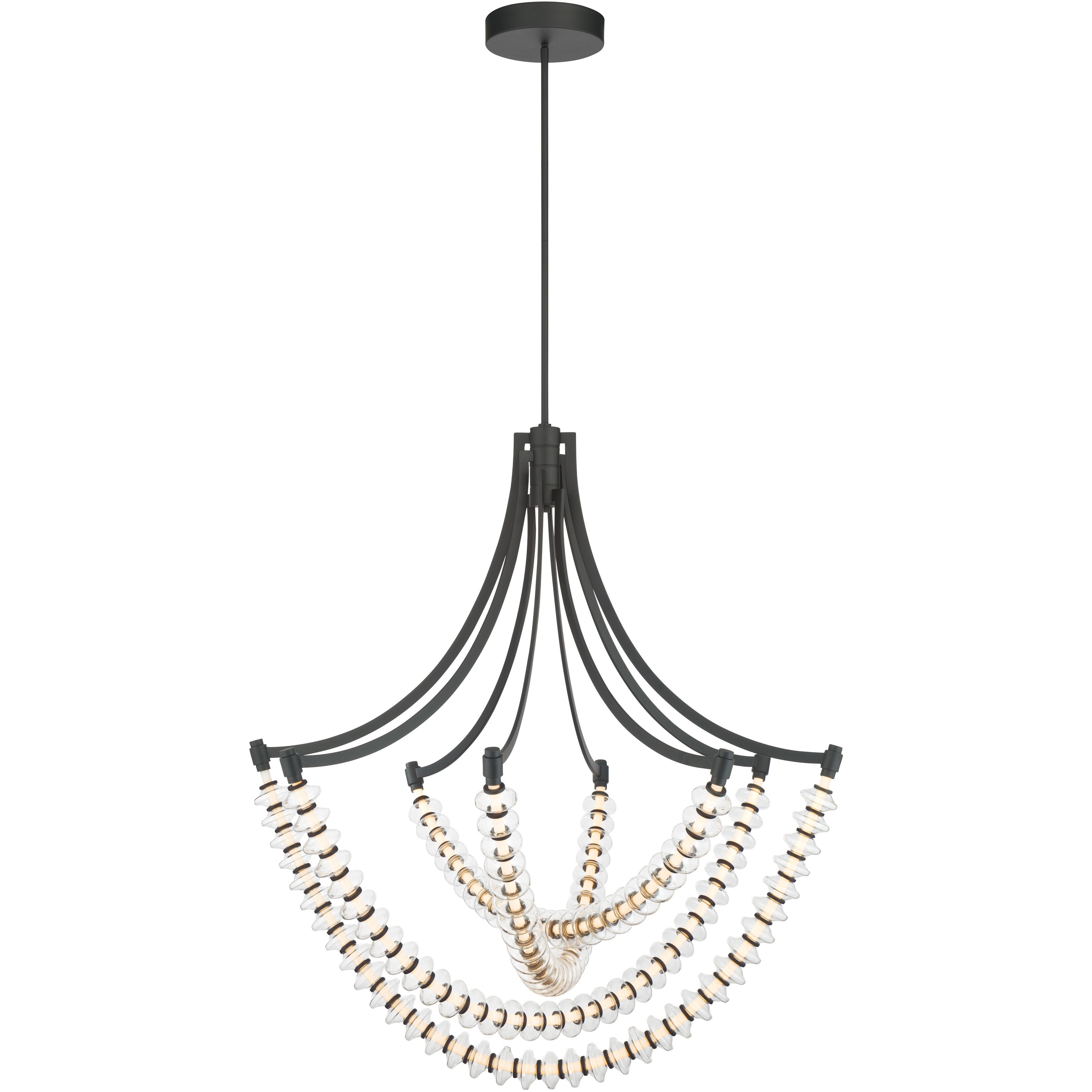 Pearl LED 39.25 inch Dark Matte Black Chandelier Ceiling Light