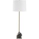 Rowland 37 inch 100.00 watt Black And White Panda Marble and Antique Brass Buffet Lamp Portable Light