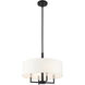 Meridian 4 Light 18 inch Black Pendant Chandelier Ceiling Light