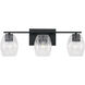 Lucas 3 Light 24 inch Matte Black Vanity Light Wall Light