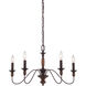 Holbrook 5 Light 24 inch Tuscan Brown Chandelier Ceiling Light