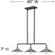 Rigby 3 Light 30 inch Aged Zinc with Antique Nickel Indoor Linear Chandelier Ceiling Light