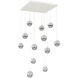 Cabochon LED 33.9 inch Salt White with White Marble Multi-Pendant Ceiling Light in 3000K LED, Smoke