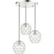 Geometrix 3 Light 20 inch Brushed Nickel Pendant Ceiling Light