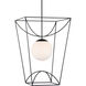 Rochefort 1 Light 21 inch Black/White Indoor/Outdoor Lantern Pendant Ceiling Light, Large