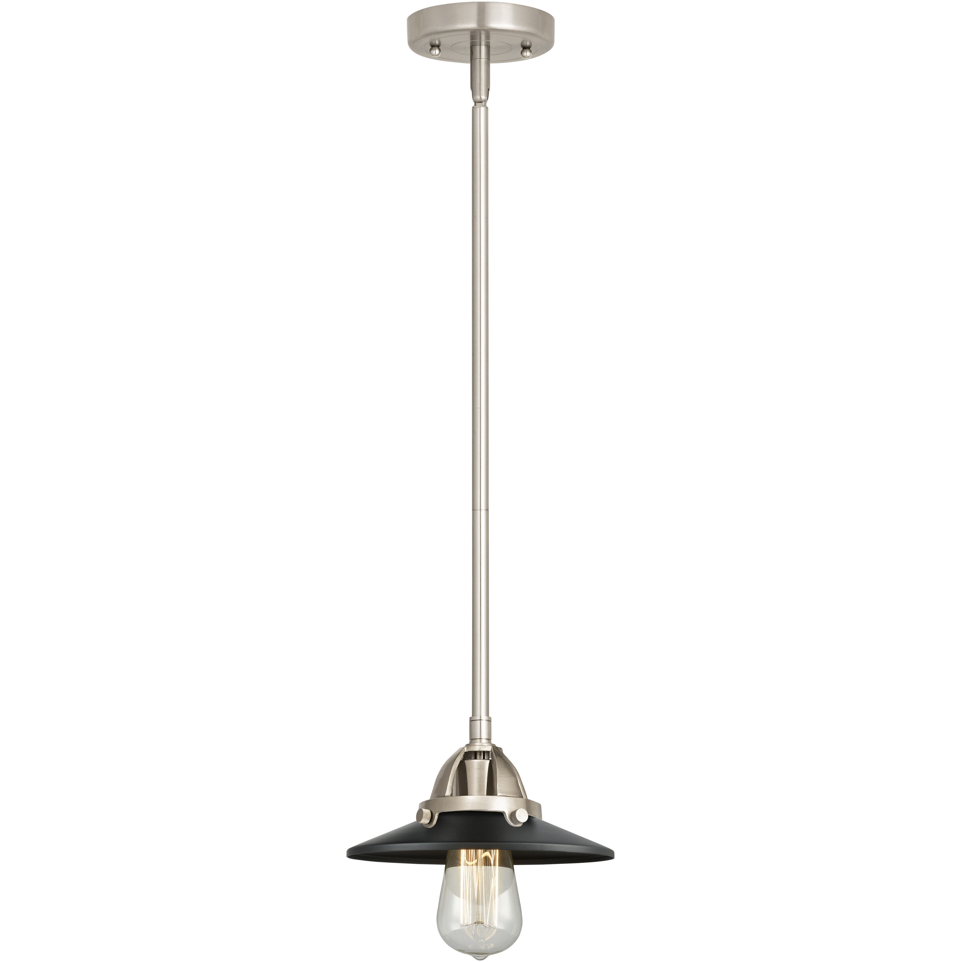 Nouveau 2 Railroad 1 Light 8.00 inch Mini Pendant