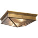 Cairo 2 Light 14.63 inch Vintage Brass Flush Mount Ceiling Light