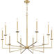 Gaultier 10 Light 44.75 inch Modern Gold Chandelier Ceiling Light