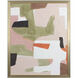 New Jigsaw Green and Pink and Orange and Brown Framed Art, Propac