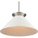 Cavendish 1 Light 20 inch Brushed Nickel with White Pendant Ceiling Light