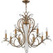 Serafina 8 Light 33 inch Hand Applied Venetian Golden Bronze Chandelier Ceiling Light