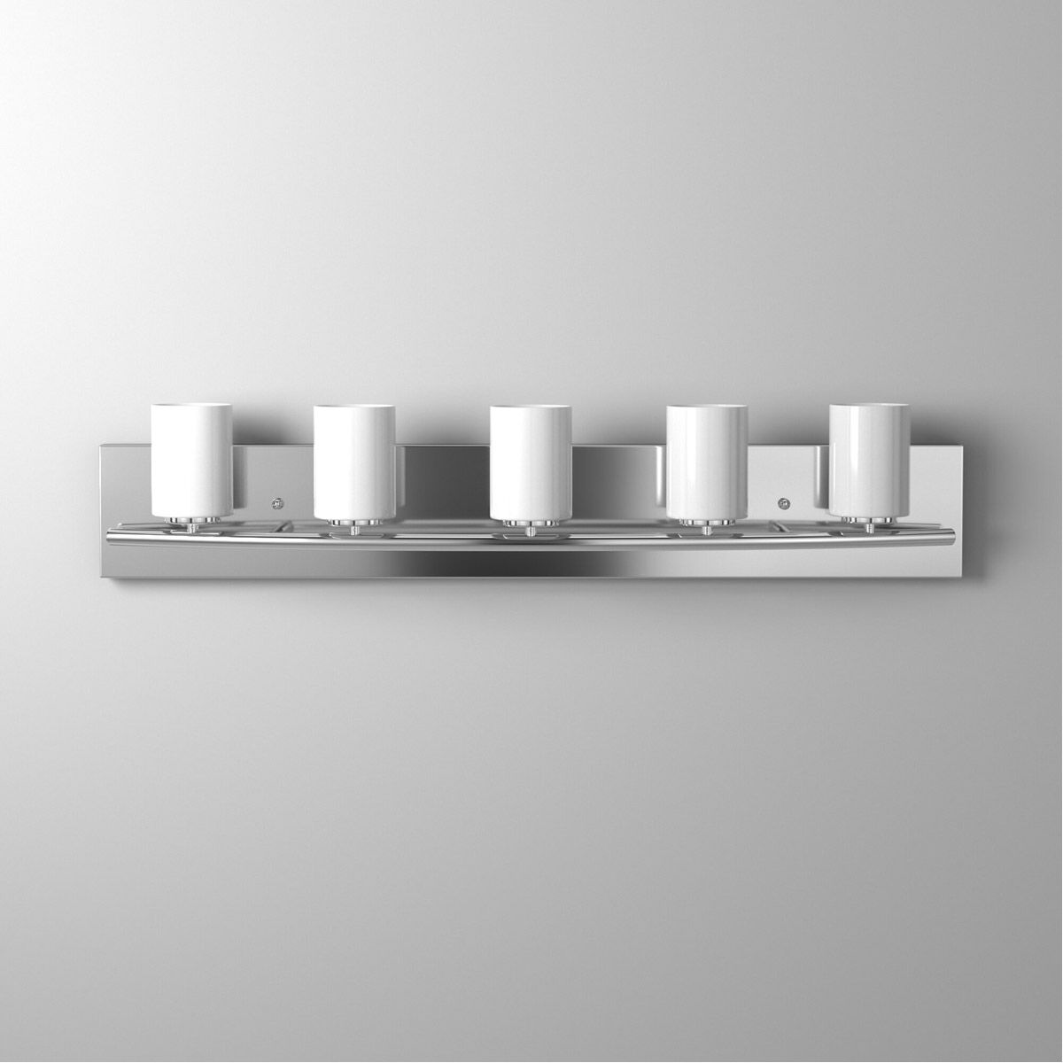 Abete 5 Light 29.13 inch Chrome Vanity Light Wall Light, White Glass