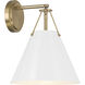 Xavier Bath Sconce Wall Light in Vibrant Gold and White