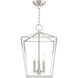 Devone 3 Light 13 inch Brushed Nickel Convertible Semi Flush/Lantern Ceiling Light