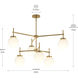 Rigsby 6 Light 40 inch Brushed Gold Chandelier Ceiling Light