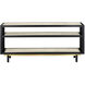 Deanna 72 inch Ivory and Black and Brushed Brass and Clear Console Table