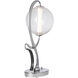 Pression 24.5 inch 4.3 watt Sterling Table Lamp Portable Light in Leather Black, Crackle
