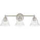 Moreland 3 Light 24 inch Brushed Nickel Vanity Sconce Wall Light