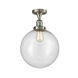 Franklin Restoration XX-Large Beacon 1 Light 12 inch Antique Brass Semi-Flush Mount Ceiling Light in Incandescent, Seedy Glass, Franklin Restoration
