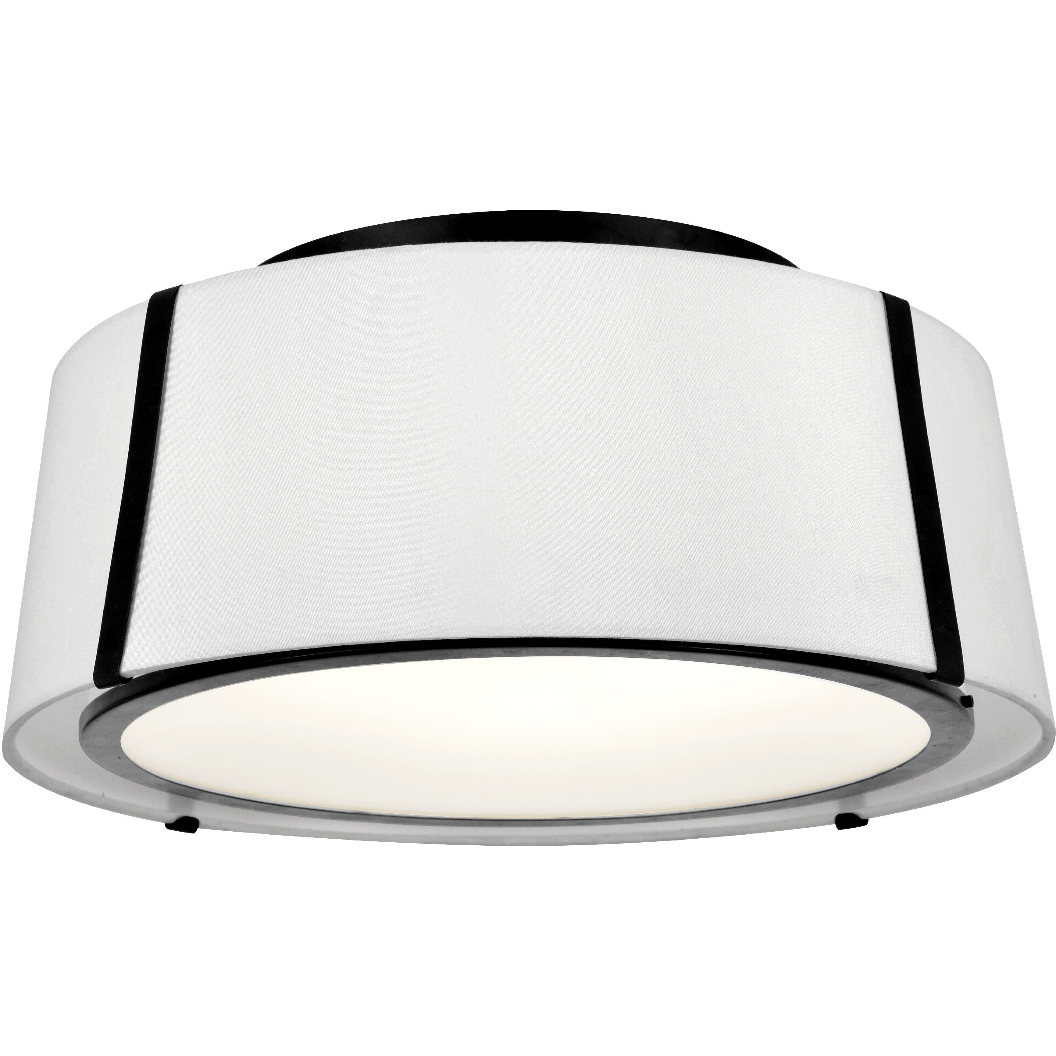 Fulton 3 Light 18 inch Black Semi Flush Ceiling Light