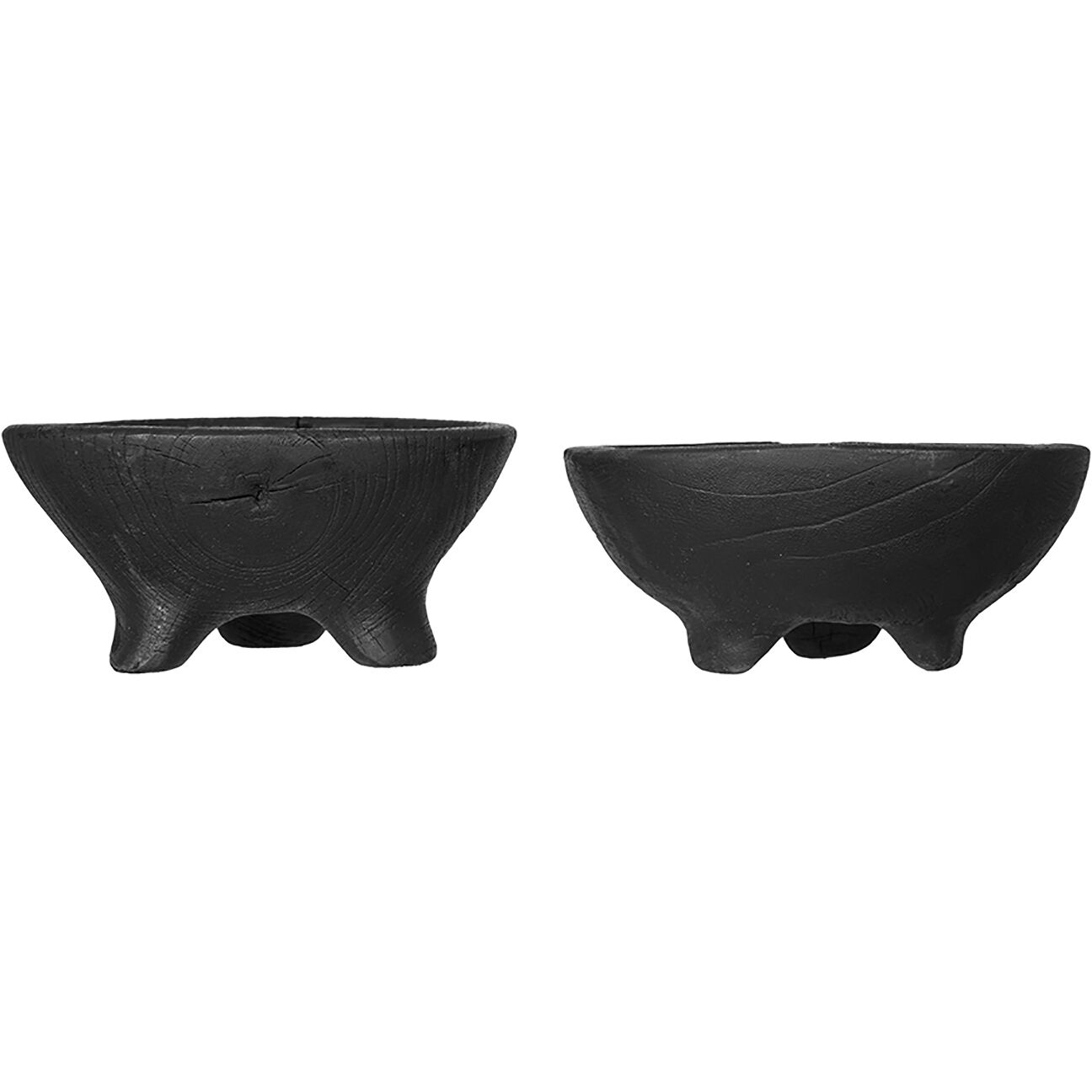 Teak 6 X 3 inch Bowls, With Legs, Set of 2