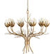 Star Magnolia 10 Light 26.5 inch Antique Brass Chandelier Ceiling Light